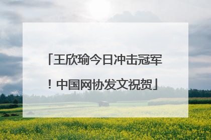 王欣瑜今日冲击冠军！中国网协发文祝贺